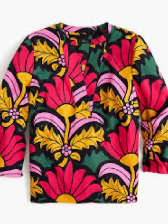J. Crew Tops - J. Crew V-neck cotton poplin top in Ratti grandi fiori print size XLarge floral